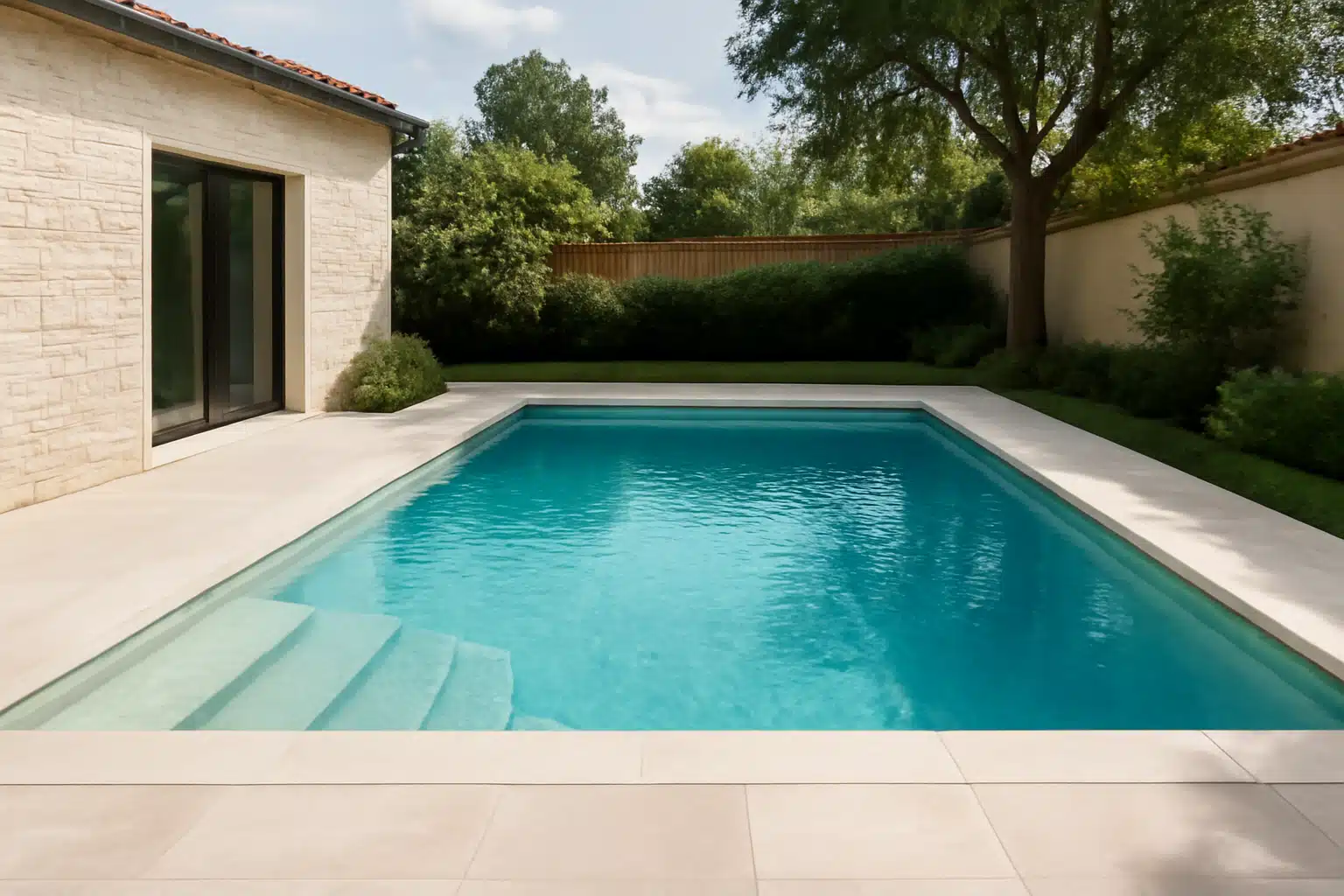Piscine avec escalier à Vienne : confort et esthétique avec WISER PISCINE près de Vienne