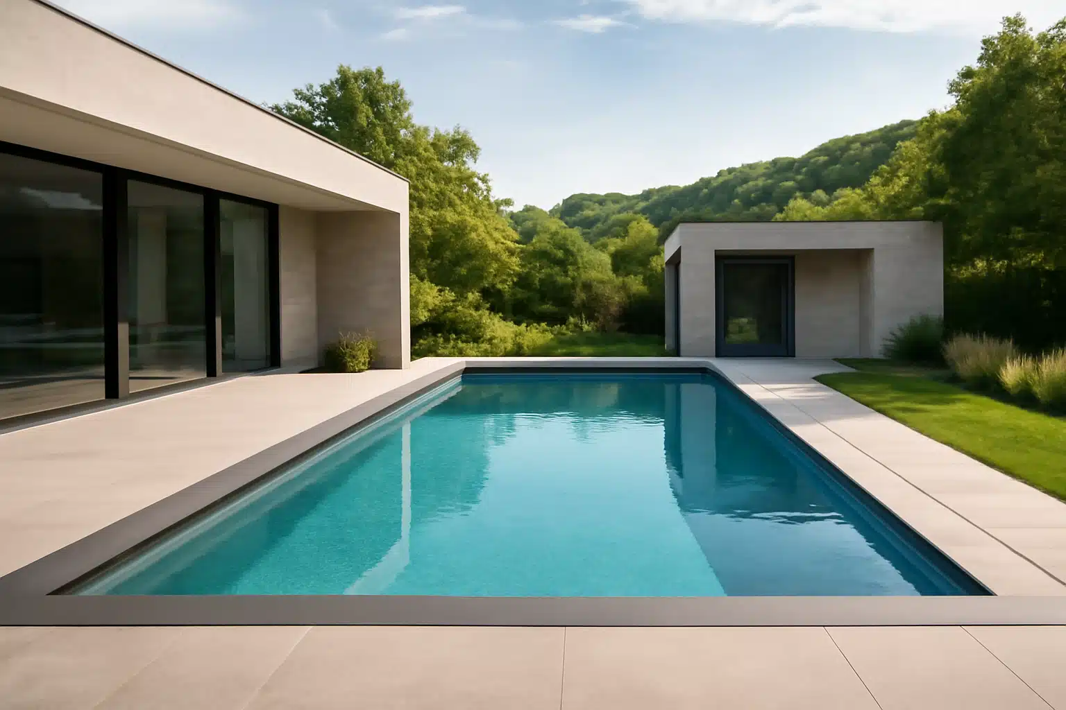 Piscine contemporaine à Vienne : Élégance et innovation par WISER PISCINE près de Vienne